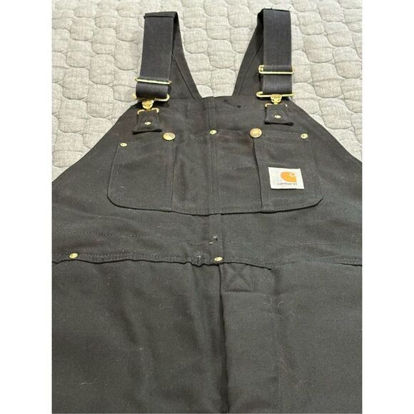 Men’s black Carhartt hooded coat and bib overalls. Size XL/38/32 - Picture 10 of 16